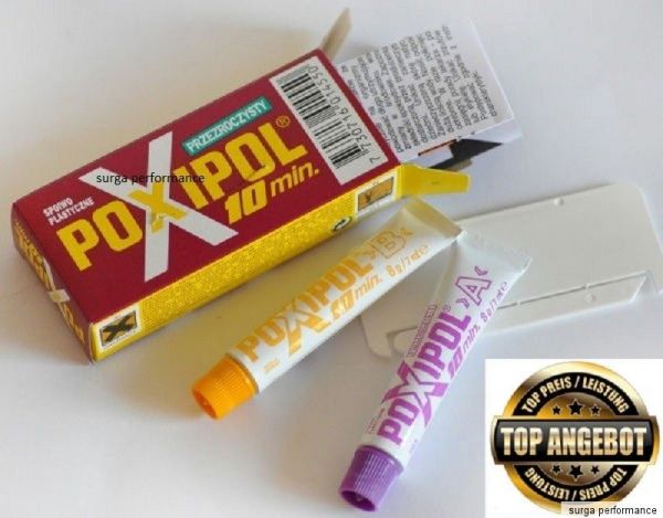 Poxipol TRANSPARENT 2 Komponenten Kleber Epoxyd-Harz Rot