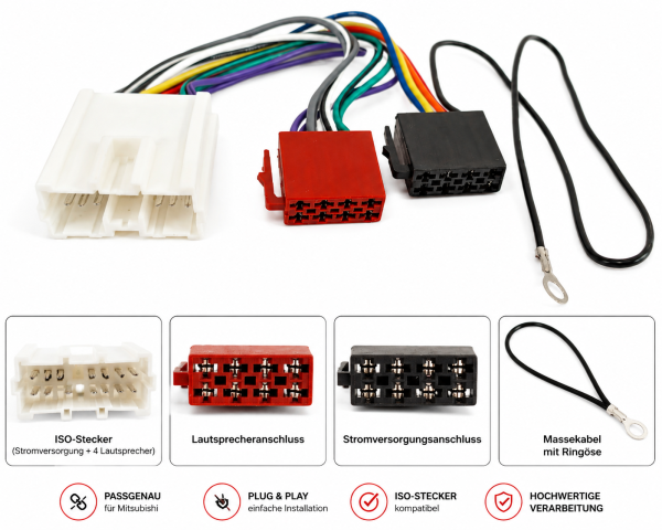 Auto Radio Adapter Kabel für MITSUBISHI Carisma Umbau Adapterkabel